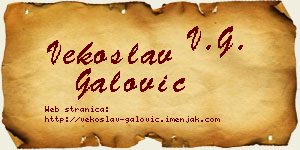 Vekoslav Galović vizit kartica